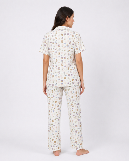 Wildflower Popcorn Crinkle Short-Sleeve Set
