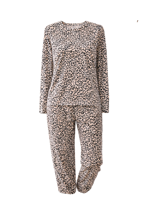 Cheetah Print Cozy Night Suit β Full Sleeves