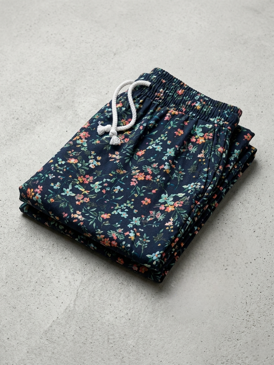 Women’s Floral Palazzo with Drawstring Waist