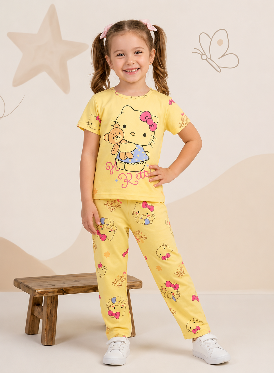 Hello Kitty Kids Cotton Night Suit - New Arrival