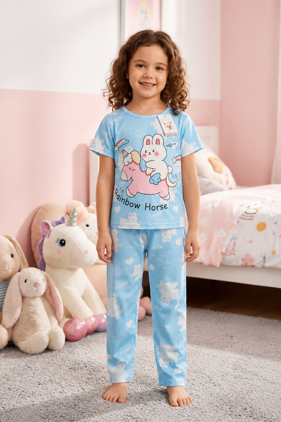Rainbow Bunny Cotton Night Suit – New Arrival