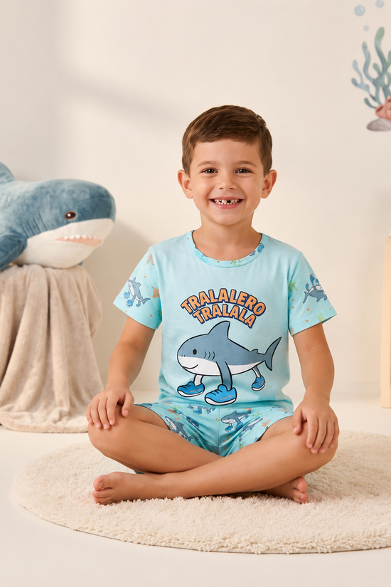 Shark Adventure Cotton Shorts Night Suit – New Arrival