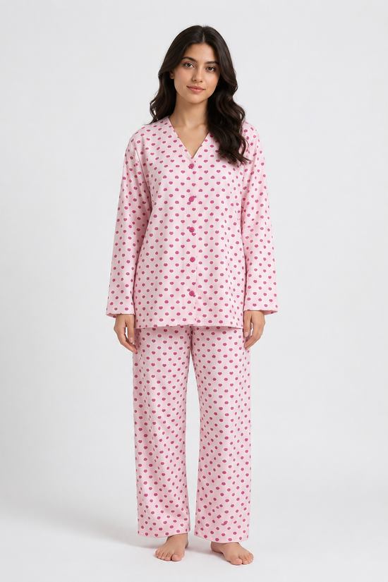 Soft Rose Popcorn Knit Nightsuit