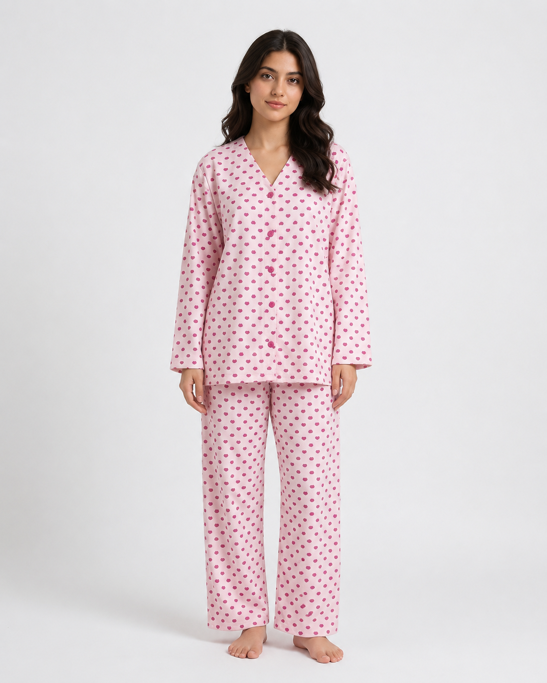 Soft Rose Popcorn Knit Nightsuit