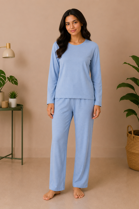 Blue Cozy Night Suit – Full Sleeves