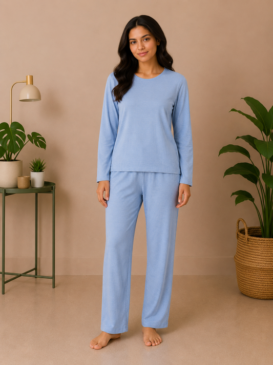 Blue Cozy Night Suit – Full Sleeves