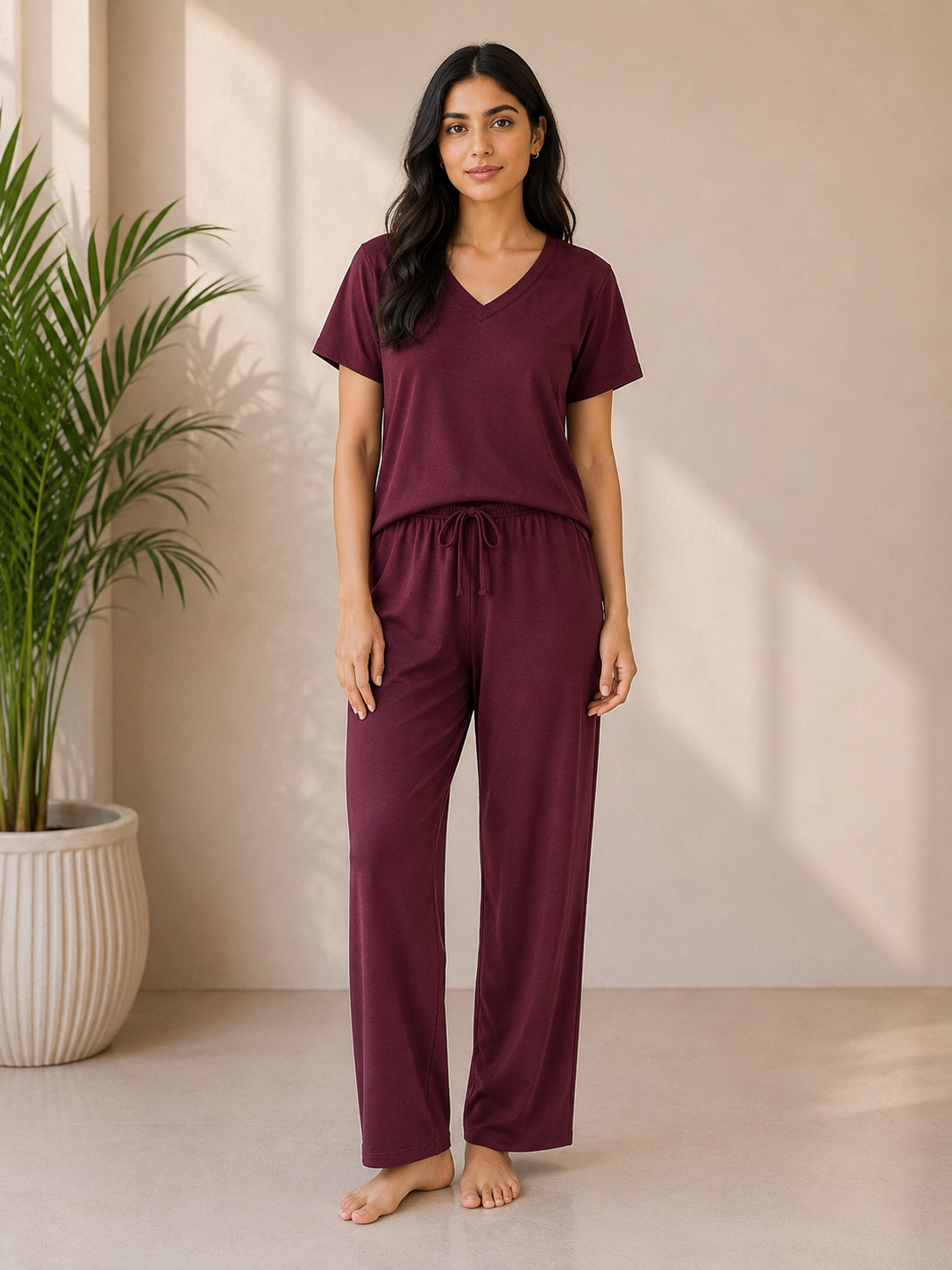 Signature Midnight V-Neck Lounge Set