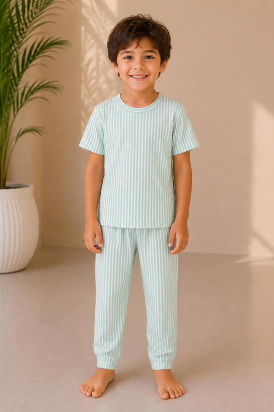 Aqua Breeze Stripe Night Set