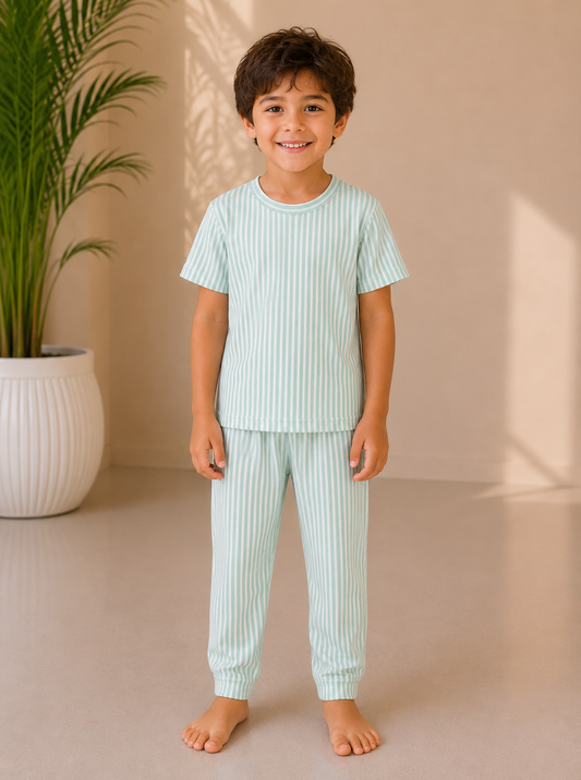 Aqua Breeze Stripe Night Set