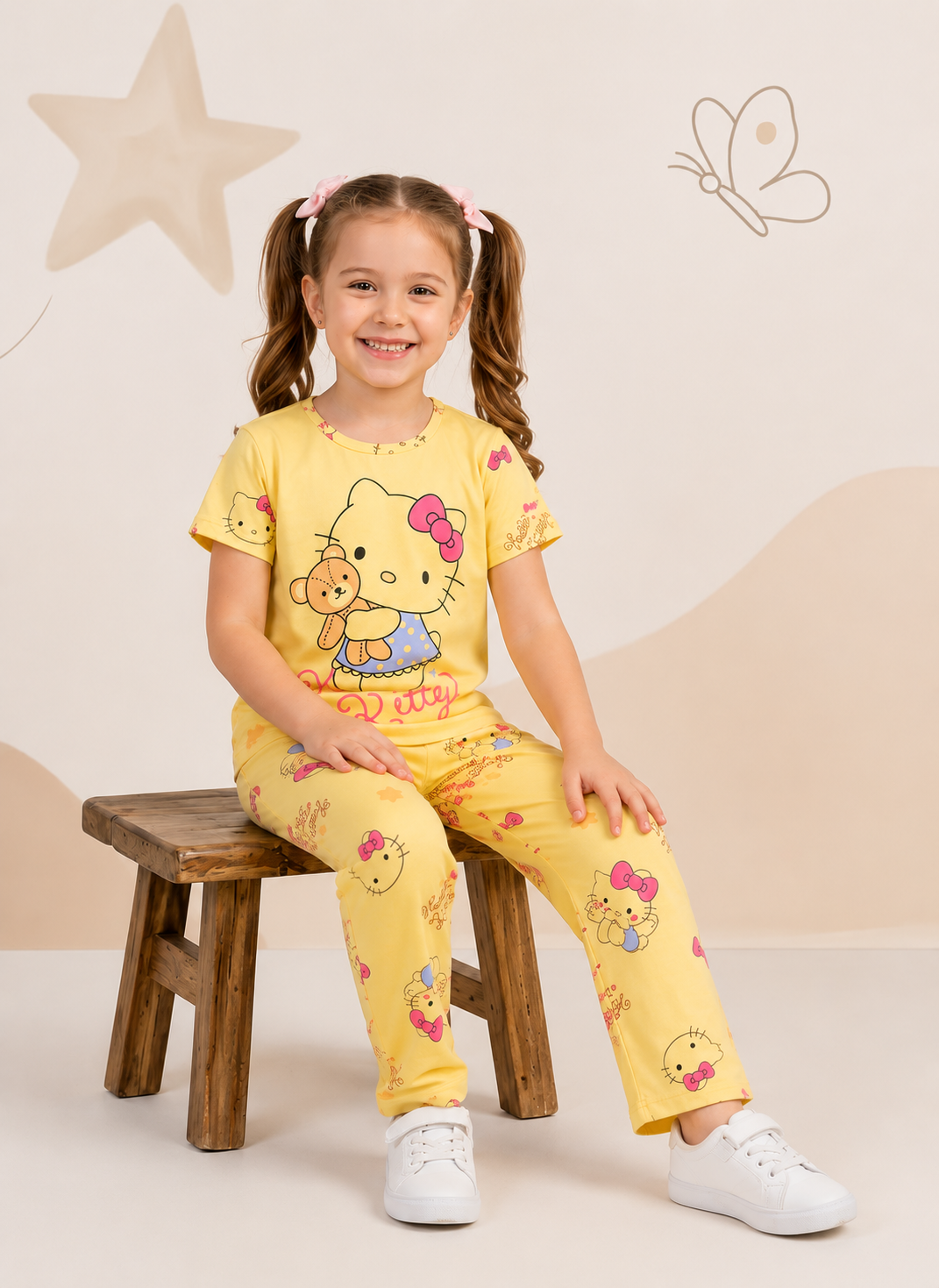 Hello Kitty Kids Cotton Night Suit - New Arrival