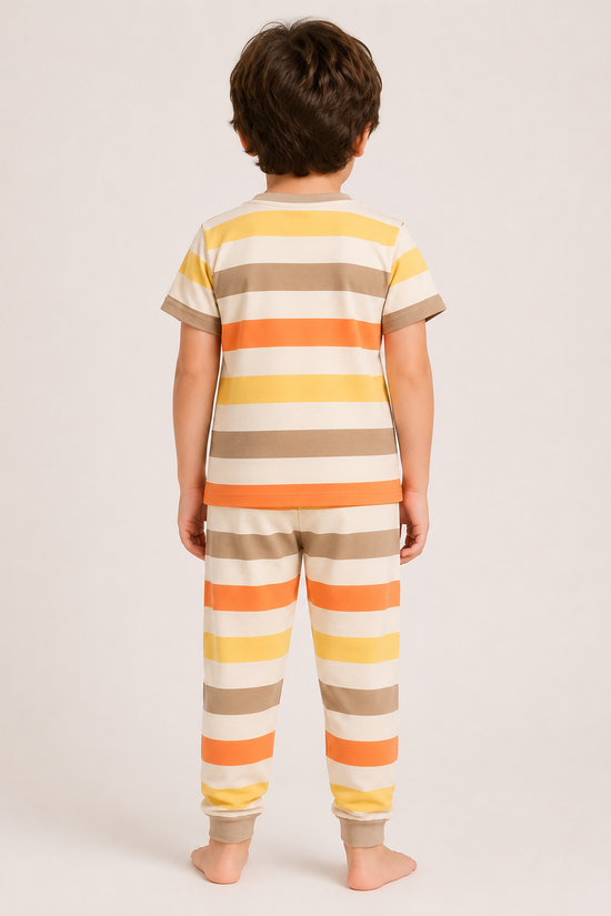 Sunset Stripe Bliss Night Suit Set