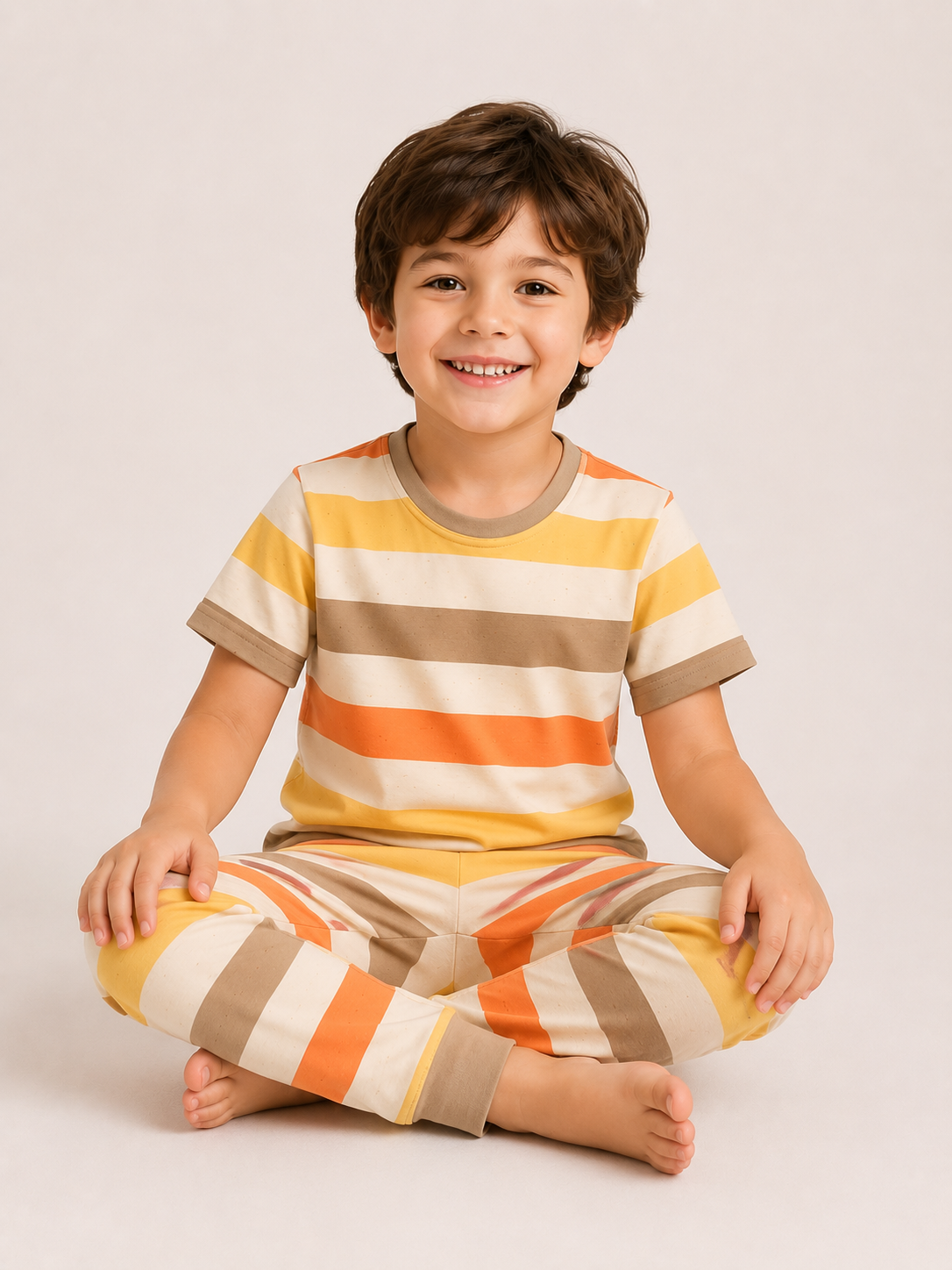 Sunset Stripe Bliss Night Suit Set