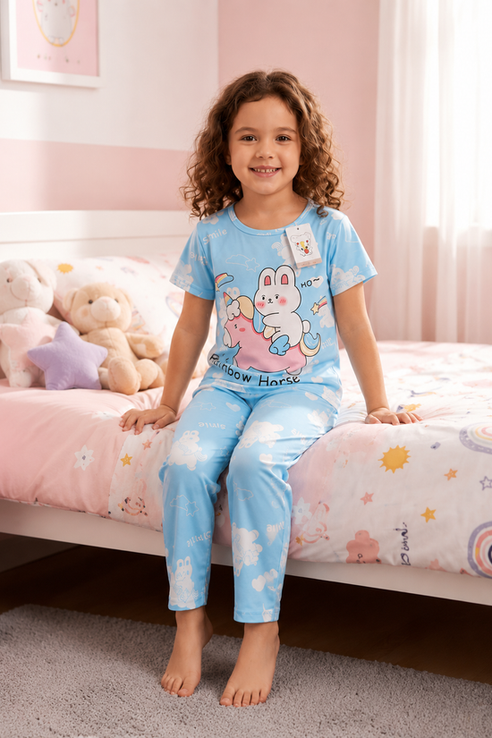 Rainbow Bunny Cotton Night Suit – New Arrival