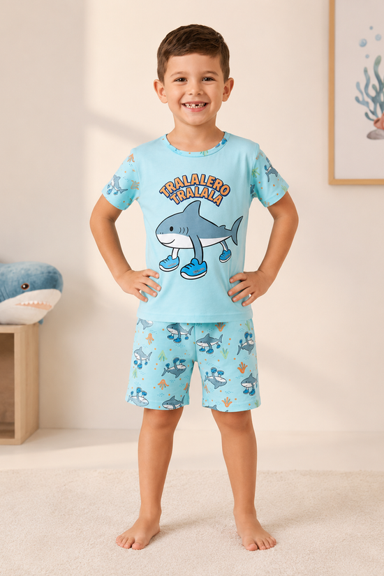 Shark Adventure Cotton Shorts Night Suit – New Arrival