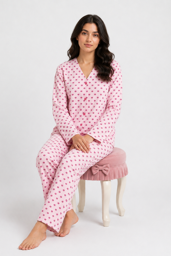 Soft Rose Popcorn Knit Nightsuit