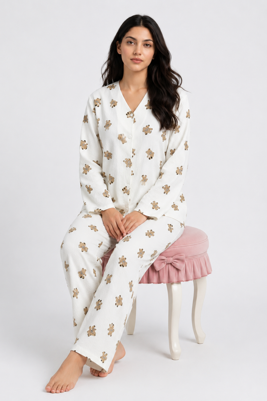 Honey Bear Textured Loungewear Set