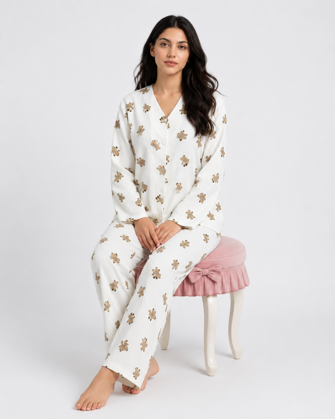 Honey Bear Textured Loungewear Set