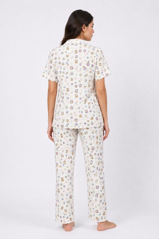 Wildflower Popcorn Crinkle Short-Sleeve Set