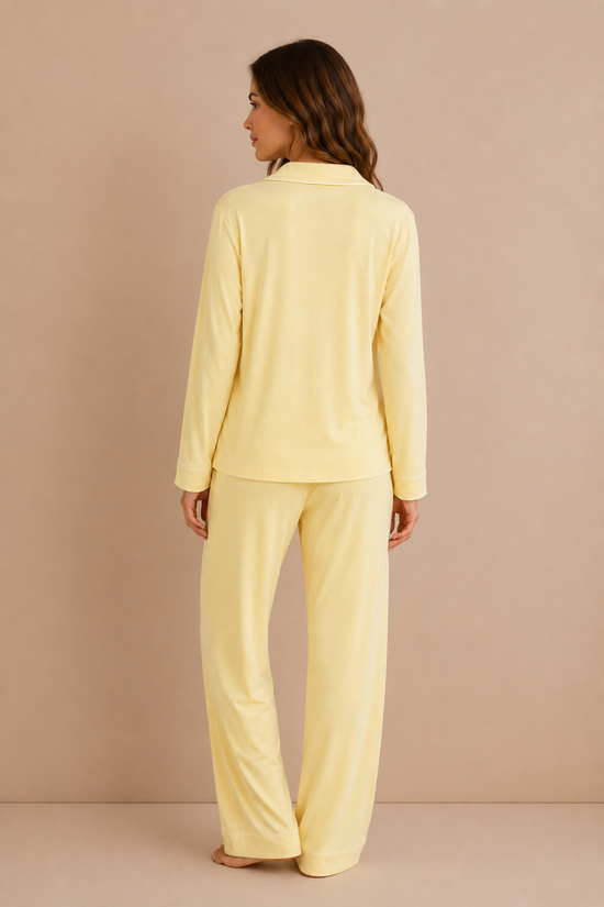 Soft Linen Pajama Set-Butter