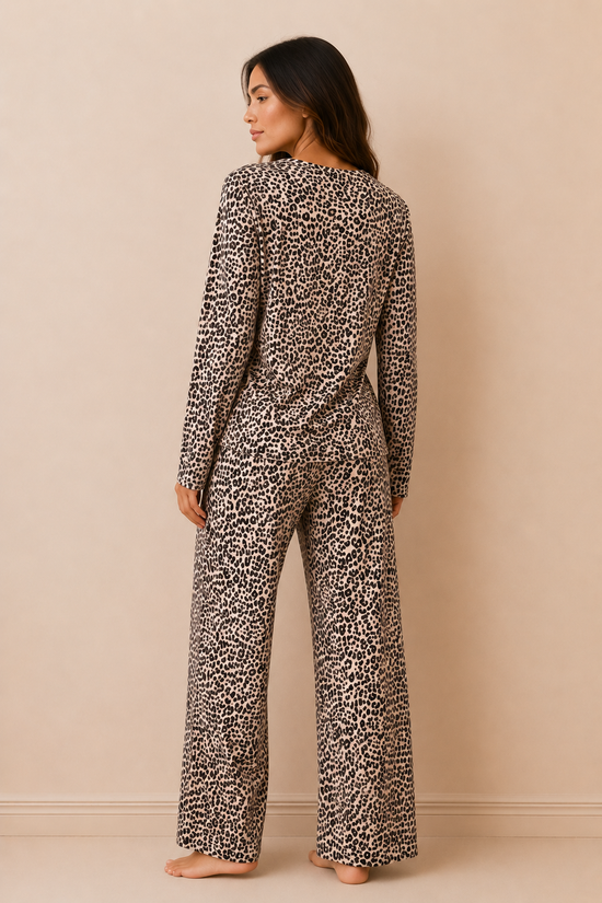 Cheetah Print Cozy Night Suit – Full Sleeves