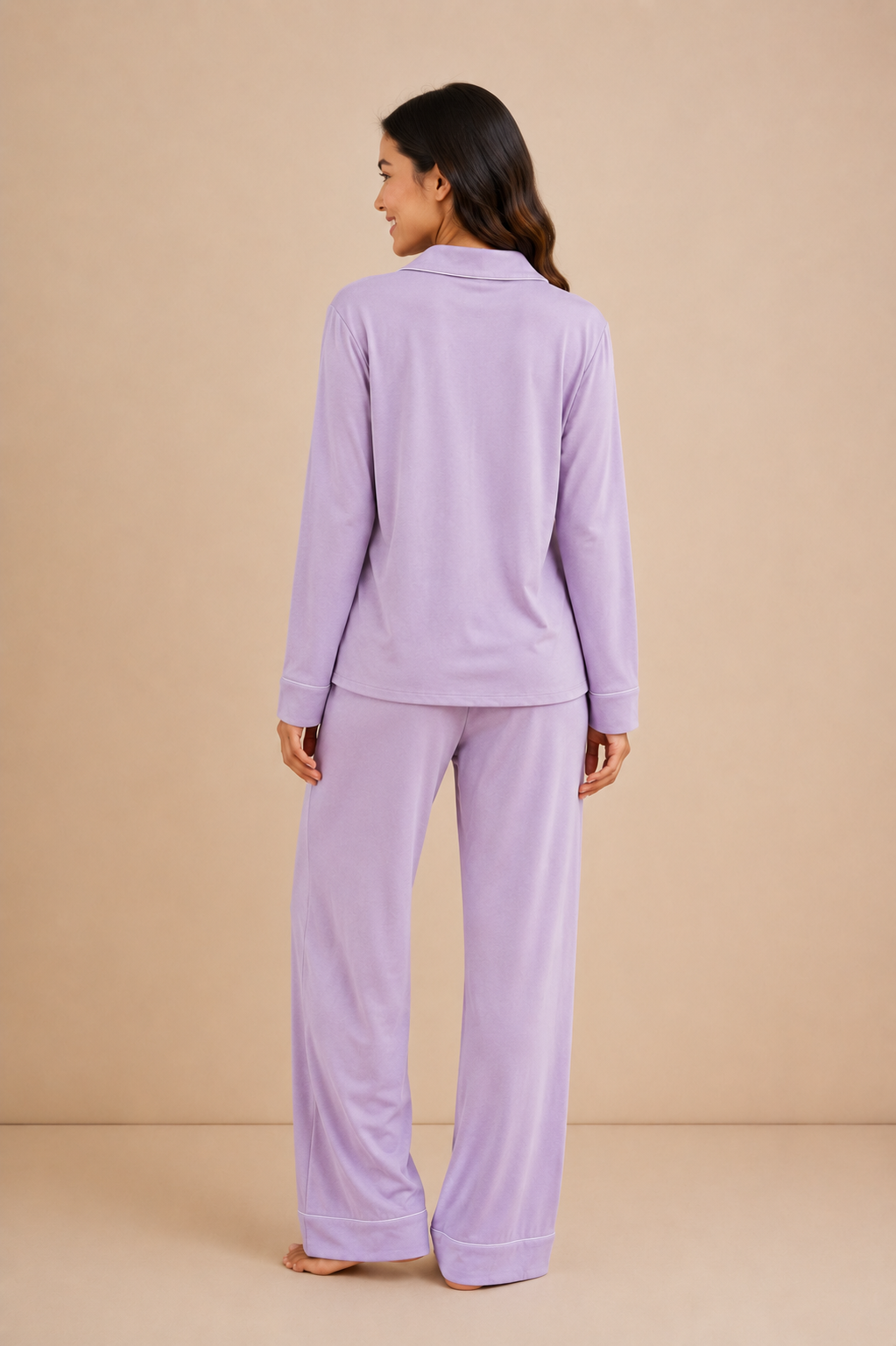 Soft Linen Pajama Set-Lavendar