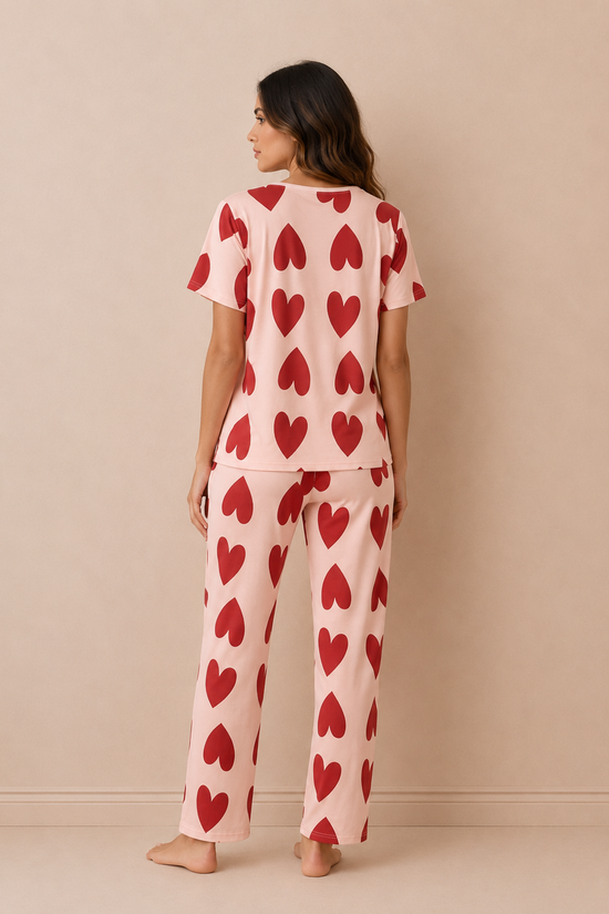 Blush Hearts Cotton Pajama Set