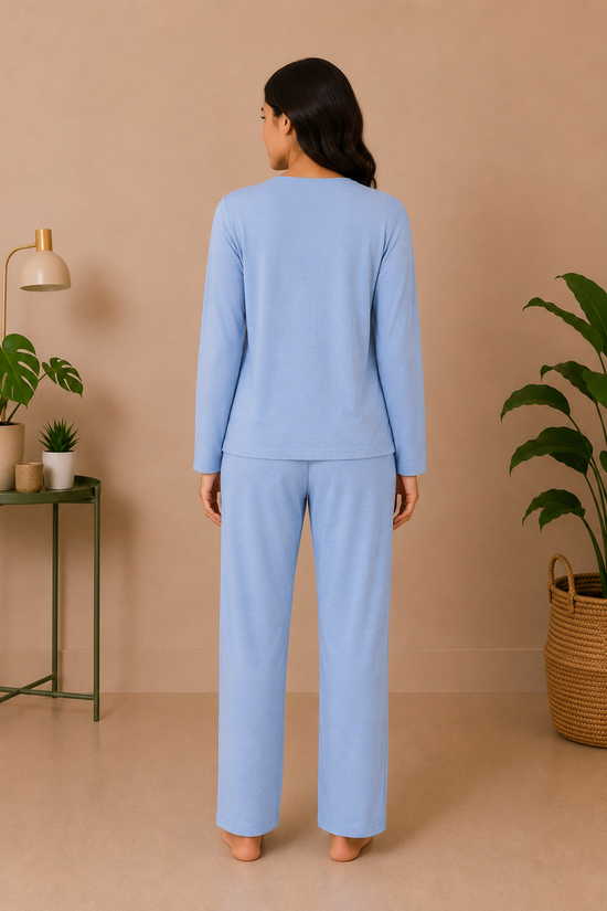 Blue Cozy Night Suit – Full Sleeves