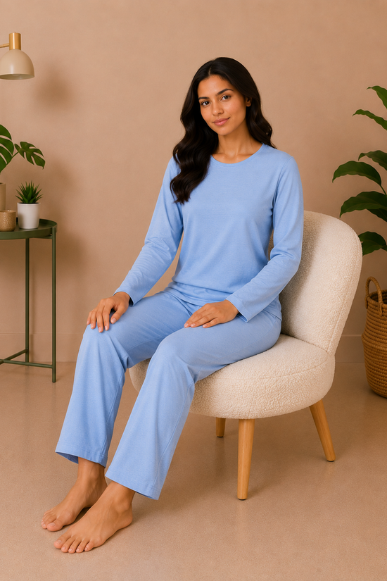 Blue Cozy Night Suit – Full Sleeves
