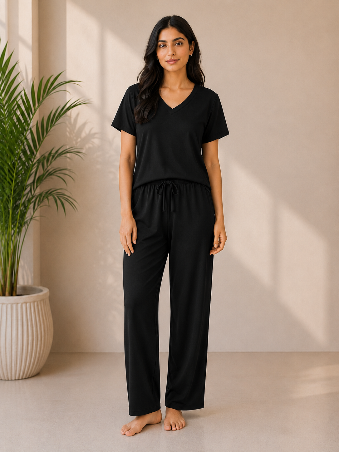 Signature Midnight V-Neck Lounge Set
