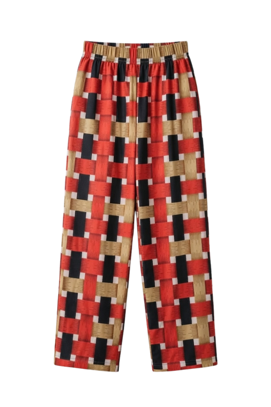 Women’s Geometric Print Lounge Pants with Elastic Waist