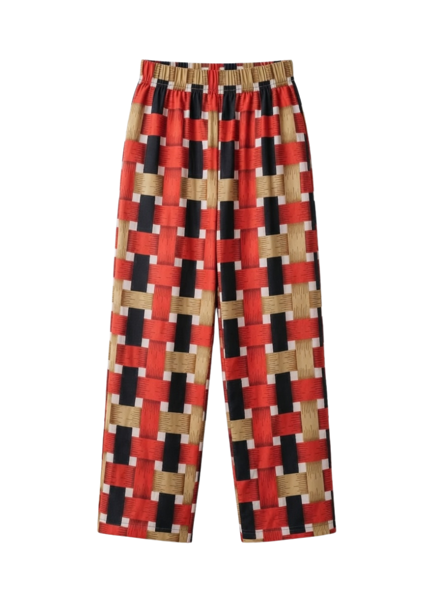 Women’s Geometric Print Lounge Pants with Elastic Waist