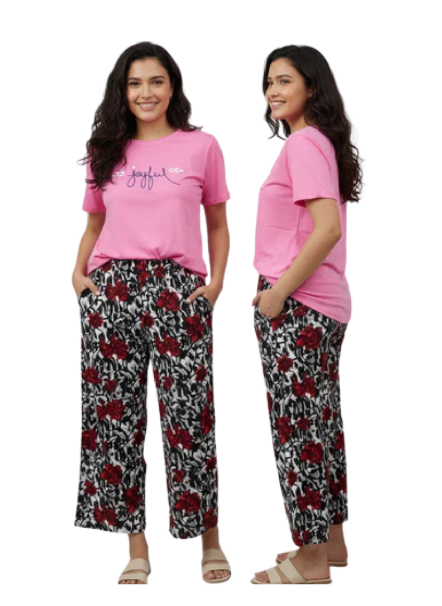 Women’s Floral Printed Palazzo Pants – Comfortable Wide-Leg Casual Wear