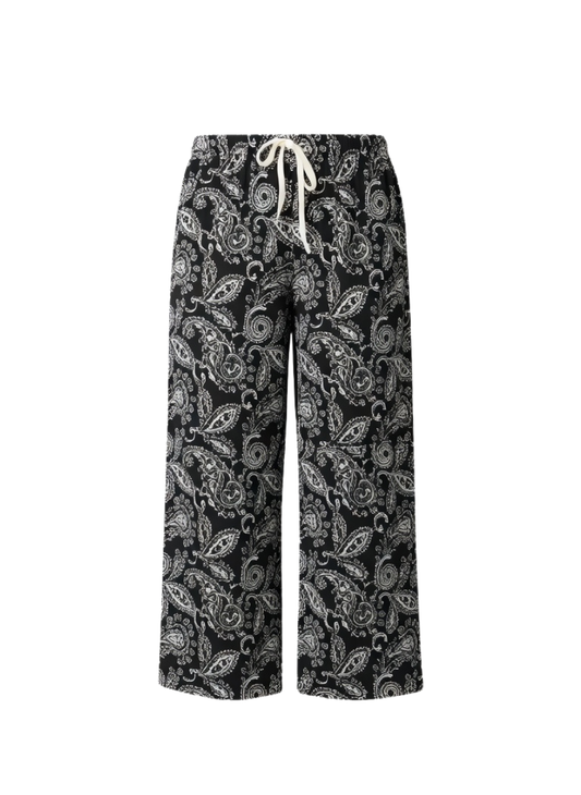 Women’s Black Paisley Printed Palazzo Pants – Relaxed Fit Casual Wear
