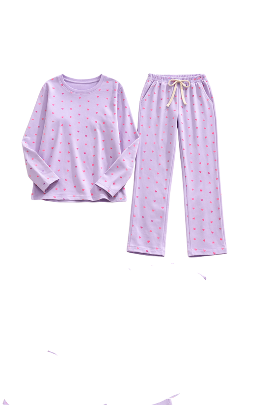 Pink Subtle Print Night Suit – Full Sleeves