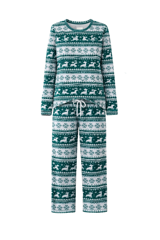 Geometric Printed Night Suit – Full Sleeves