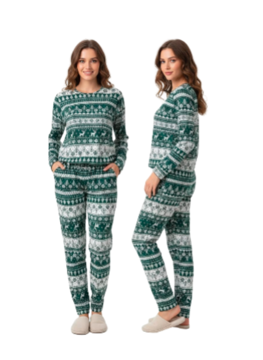 Geometric Printed Night Suit – Full Sleeves