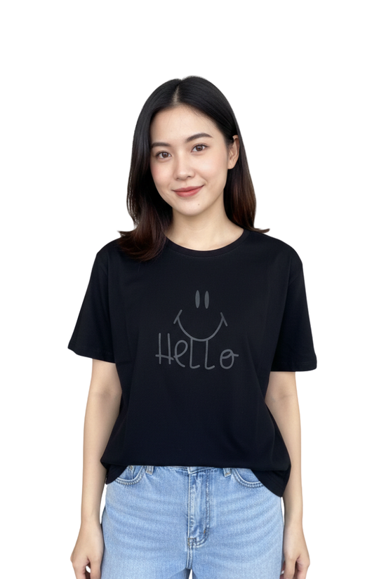 Hello Smile Graphic Cotton T-Shirt – Soft Everyday Wear