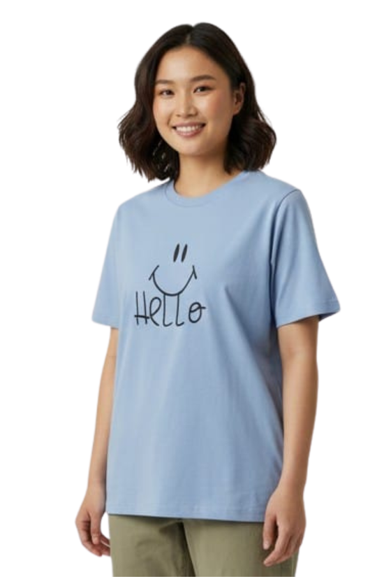 Hello Smile Graphic Cotton T-Shirt – Soft Everyday Wear
