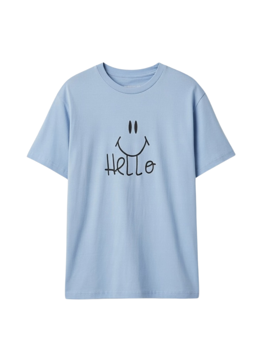 Hello Smile Graphic Cotton T-Shirt – Soft Everyday Wear
