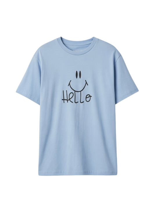 Hello Smile Graphic Cotton T-Shirt – Soft Everyday Wear