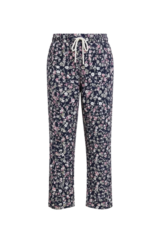 Women’s Floral Print Lounge Palazzo Pants with Drawstring Waist
