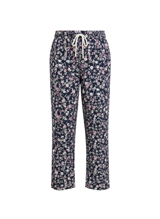Women’s Floral Print Lounge Palazzo Pants with Drawstring Waist