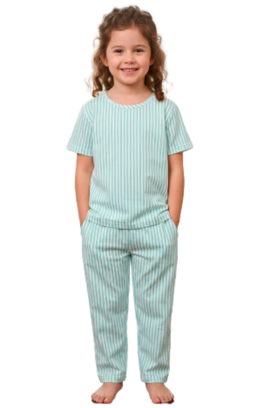 Aqua Breeze Stripe Night Set