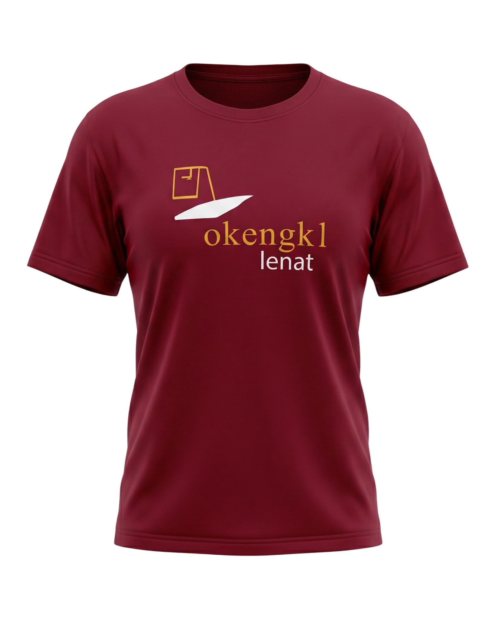 Chillpjs ruby red crew neck t-shirt with white and gold graphic print for comfortable loungewear